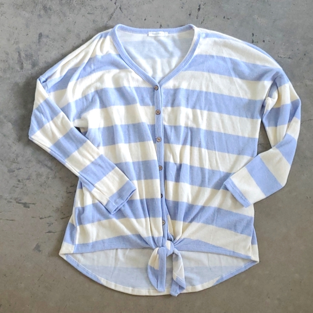 Reborn J. Size L, XL. Lavender and cream stripes